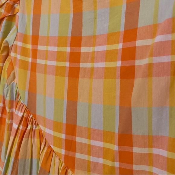 Urban Outfitters Orange Plaid Babydoll Dress - Picture 9 of 12